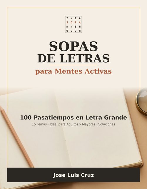 Portada de Sopas de Letras para Mentes Activas