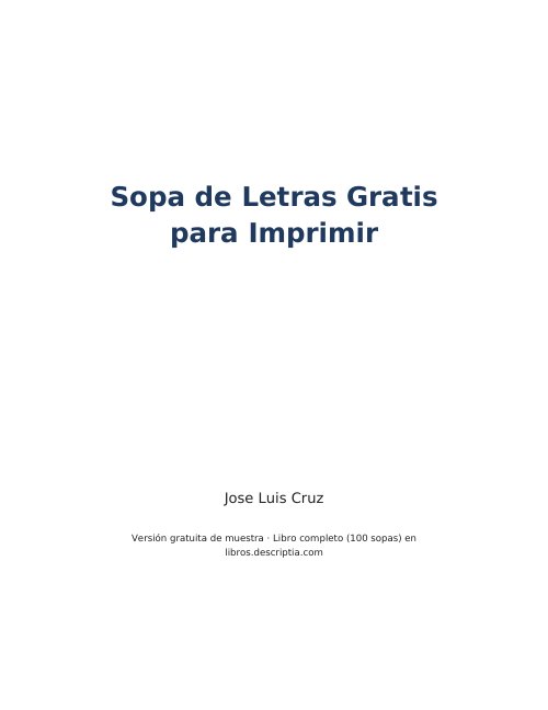 Miniatura del PDF gratis: Sopa de letras para imprimir gratis